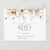 Elegante Tuinbloemen Waterverf Bloemen RSVP Uitnodiging Briefkaart (Voorkant)