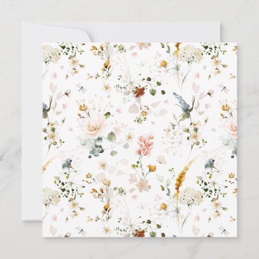 Elegante Tuinbloemen Waterverf Heilige Doop Kaart (Achterkant)