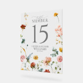 Elegante Tuinbloemen Waterverf Tafelnummer Acryl Bord (Hoek)