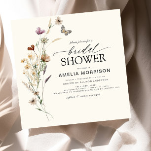 Elegante Tuinbloemen Waterverf Vrijgezellenfeest i Kaart