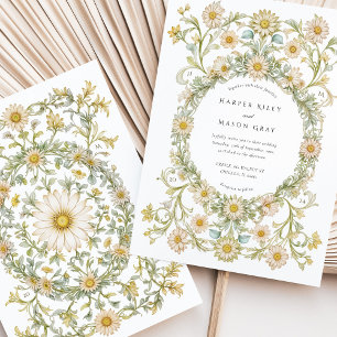 Elegante Tuinbruiloft met Madeliefjes Kaart