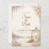 Elegante Tuinbruiloft Save The Date (Voorkant)