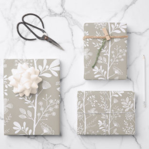 Elegante Tuindroom Neutraal Botanisch Inpakpapier Vel