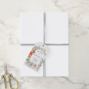Elegante Tuinfeest Bloemrijke Bruidsdouche Cadeaulabel