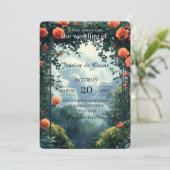 Elegante Tuinlandschap Achtergrond met Bloemen Kaart (Staand voorkant)