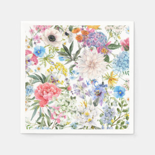 Elegante tuinpaddenstoel bloemfeest servet