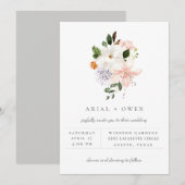 Elegante tuinvloemen bruiloftsinvitaties aankondiging (Voorkant / Achterkant)