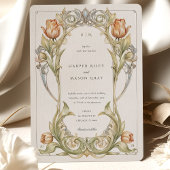 Elegante Tulip Art Nouveau bruiloft uitnodiging