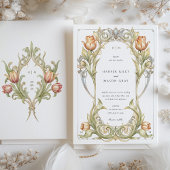 Elegante Tulip Art Nouveau bruiloft uitnodiging