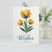 Elegante Tulip Design Kaart met de beste wensen (Staand voorkant)