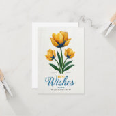 Elegante Tulip Design Kaart met de beste wensen (Voorkant / Achterkant in situ)
