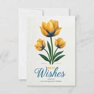 Elegante Tulip Design Kaart met de beste wensen