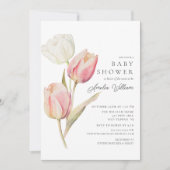 Elegante Tulp Baby Shower Uitnodiging (Voorkant)