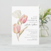 Elegante Tulp Baby Shower Uitnodiging (Staand voorkant)
