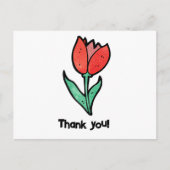 Elegante Tulp Bedankt voor de Juf/Meester Briefkaart (Voorkant)