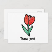 Elegante Tulp Bedankt voor mijn juf/meester Briefkaart (Voorkant / Achterkant)