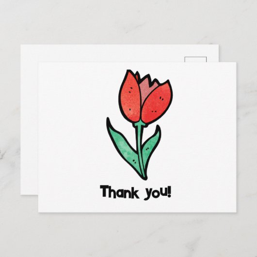 Elegante Tulp Bedankt voor mijn juf/meester Briefkaart (Voorkant / Achterkant)