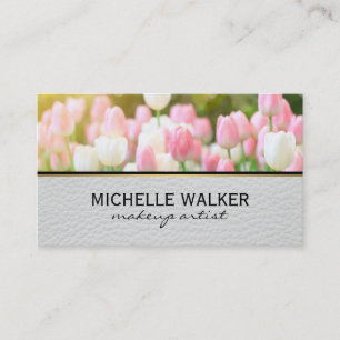 Elegante Tulp Bloem   Bloemist   Leer Visitekaartje