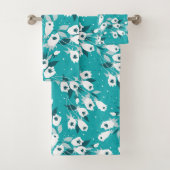 Elegante Tulp Bloem Patroon Botanische Kunst Ontwe Bad Handdoek (Insitu)