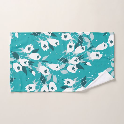 Elegante Tulp Bloem Patroon Botanische Kunst Ontwe Bad Handdoek (Handdoek)