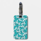 Elegante Tulp Bloem Patroon Botanische Kunst Ontwe Bagagelabel (Achterkant verticaal)