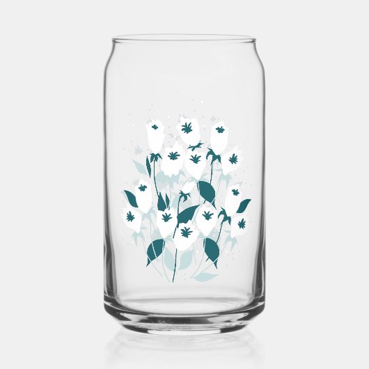 Elegante Tulp Bloem Patroon Botanische Kunst Ontwe Blikvorm Glas (Achterkant)