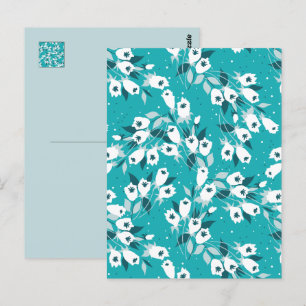 Elegante Tulp Bloem Patroon Botanische Kunst Ontwe Briefkaart