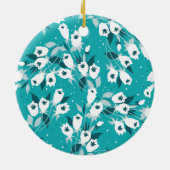 Elegante Tulp Bloem Patroon Botanische Kunst Ontwe Keramisch Ornament (Achterkant)