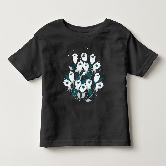 Elegante Tulp Bloem Patroon Botanische Kunst Ontwe Kinder Shirts (Voorkant)