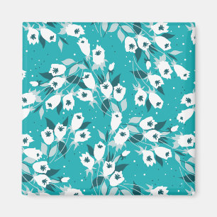 Elegante Tulp Bloem Patroon Botanische Kunst Ontwe Magneet