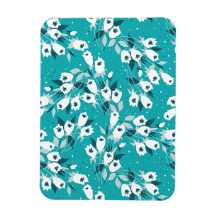 Elegante Tulp Bloem Patroon Botanische Kunst Ontwe Magneet