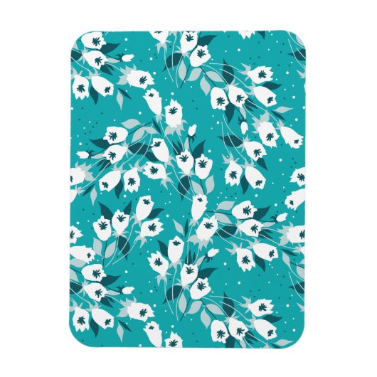 Elegante Tulp Bloem Patroon Botanische Kunst Ontwe Magneet (Verticaal)