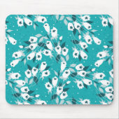 Elegante Tulp Bloem Patroon Botanische Kunst Ontwe Muismat (Voorkant)