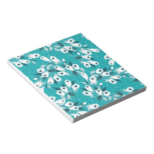 Elegante Tulp Bloem Patroon Botanische Kunst Ontwe Notitieblok (Schuin)