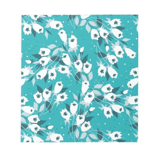 Elegante Tulp Bloem Patroon Botanische Kunst Ontwe Notitieblok (Voorkant)