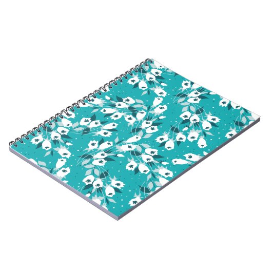 Elegante Tulp Bloem Patroon Botanische Kunst Ontwe Notitieboek (Linkerzijde)