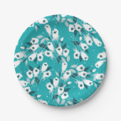 Elegante Tulp Bloem Patroon Botanische Kunst Ontwe Papieren Bordje (Voorkant)