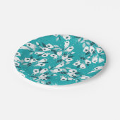 Elegante Tulp Bloem Patroon Botanische Kunst Ontwe Papieren Bordje (Gekanteld)