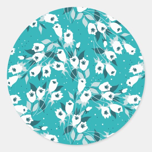 Elegante Tulp Bloem Patroon Botanische Kunst Ontwe Ronde Sticker (Voorkant)