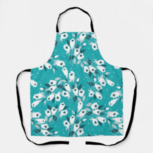 Elegante Tulp Bloem Patroon Botanische Kunst Ontwe Schort