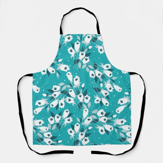 Elegante Tulp Bloem Patroon Botanische Kunst Ontwe Schort (Voorkant)