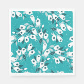 Elegante Tulp Bloem Patroon Botanische Kunst Ontwe Servet (Voorkant)