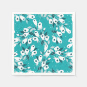 Elegante Tulp Bloem Patroon Botanische Kunst Ontwe Servet (Voorkant)