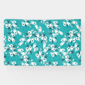 Elegante Tulp Bloem Patroon Botanische Kunst Ontwe Spandoek (Horizontaal)