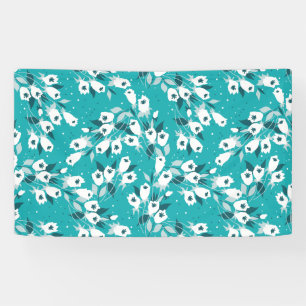 Elegante Tulp Bloem Patroon Botanische Kunst Ontwe Spandoek