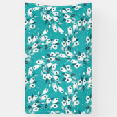 Elegante Tulp Bloem Patroon Botanische Kunst Ontwe Spandoek (Verticaal)