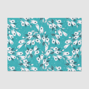 Elegante Tulp Bloem Patroon Botanische Kunst Ontwe Tissuepapier