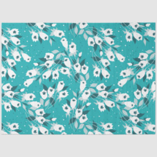 Elegante Tulp Bloem Patroon Botanische Kunst Ontwe Tissuepapier