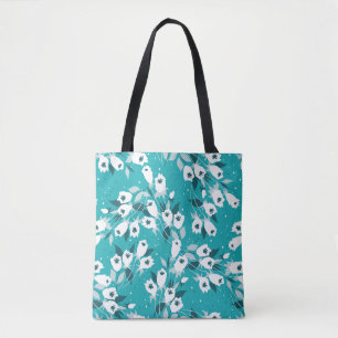 Elegante Tulp Bloem Patroon Botanische Kunst Ontwe Tote Bag
