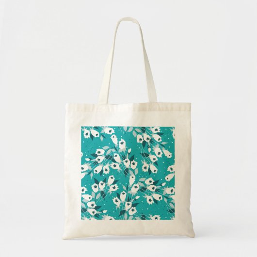 Elegante Tulp Bloem Patroon Botanische Kunst Ontwe Tote Bag (Voorkant)